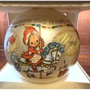 Vintage 1983 Hallmark Betsey Clark Carousel Ball Christmas Ornament w/ Box